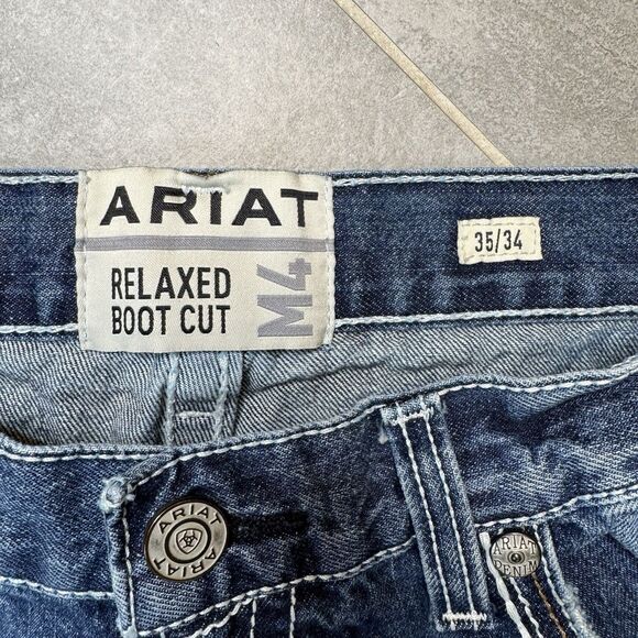 Ariat M4 Coltrane Jeans Men 35x34 Durango Relaxed Boot Cut Blue Western - Picture 4 of 16